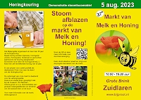 Promotiemateriaal van de Markt van Melk en Honing - buitenzijde van de flyer   (klik voor vergroting)
