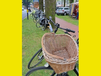 Vele fietsen op de Stationsweg nabij de entree naar de markt van Melk en Honing 2024