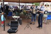 Accordeonspel op het overdekt terras